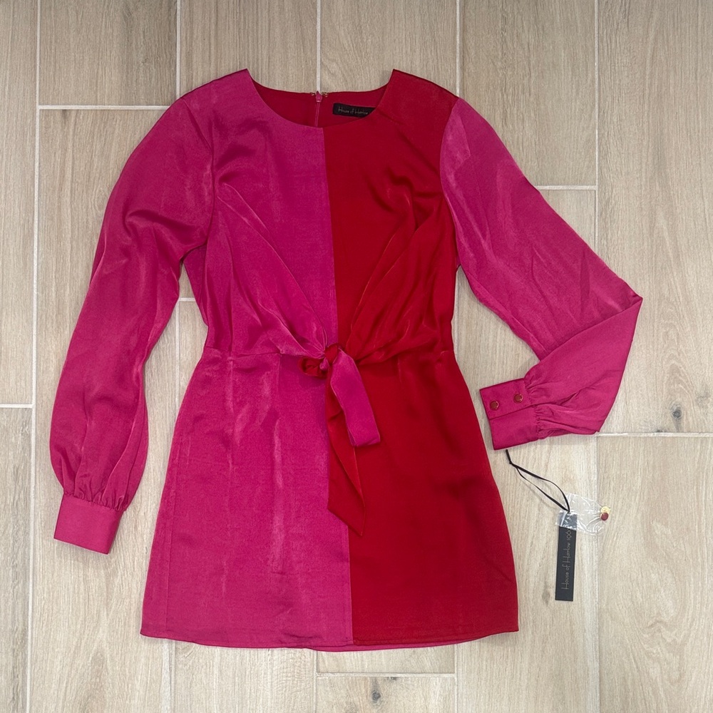 House of Harlow 1960 Pink & Red Colorblock Dress